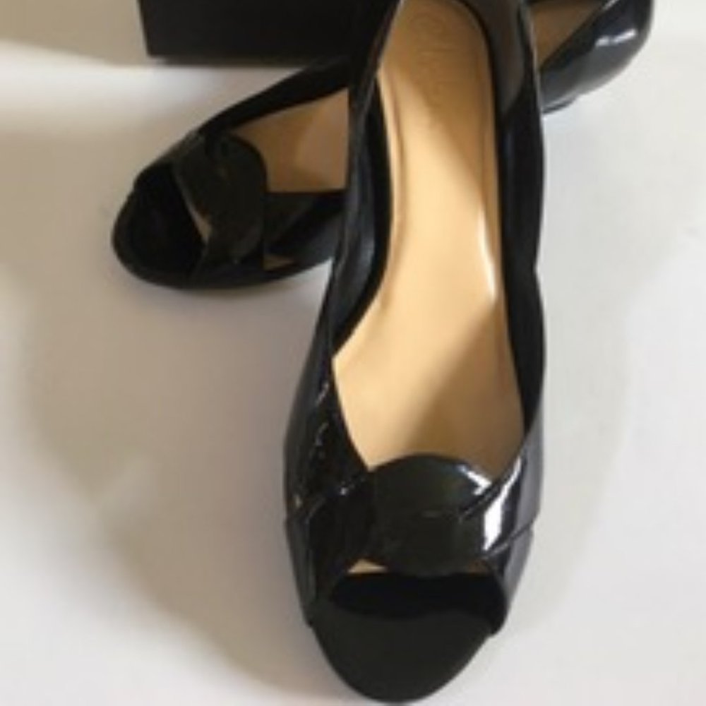 Cole Haan NikeAir Darlene Black Wedge Peep Toe 9C